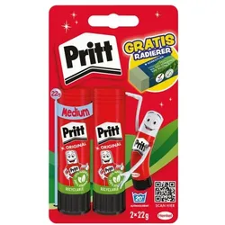 Pritt 2er-Pack Klebestift »Original« + Radiergummi