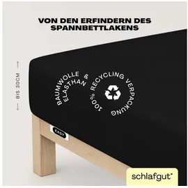 schlafgut Easy Jersey 120 x 200 - 130 x 220 cm off black