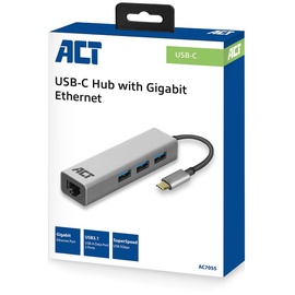 Act AC7055 USB-C 3-Ports Hub mit Ethernet