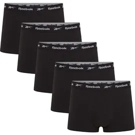 Reebok Trunk REEBOK "BOYES", Herren, Gr. L (6), schwarz, Obermaterial: 57% Baumwolle, 38% Polyester, 5% Elasthan, unifarben, eng, Unterhosen, basic, bequem, atmungsaktiv, mit Logo, breiter Bund, Baumwollmix