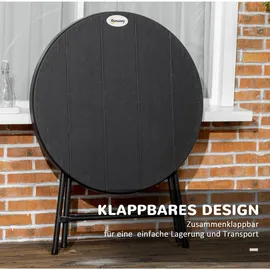 Okwish Gartentisch Klapptisch Ø 80 x 73 cm Dunkelgrau