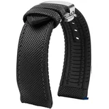 HESHUYAN UhrenarmbäNder Uhrenarmband 19 20 mm 22 mm Nylon Silikon Unterseite Uhrenarmband Männer wasserdicht Gummi Armband Zubehör Uhrenarmband(Black X Silver B,21mm)