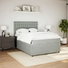 vidaXL Boxspringbett 140 x 200 cm Hellgrau