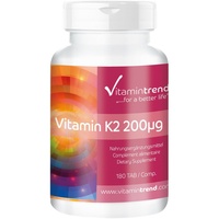 Vitamin K2 200 μg - 180 Tabletten natürliches Menaquinon MK7 für 1/2 Jahr, VEGAN