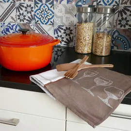 ZOLLNER Geschirrtücher,, Braun, Textil, 50x70 cm, Oeko-Tex® Standard 100, Kochen, Geschirrtücher & Schürzen, Geschirrtücher