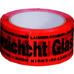 Ropipack Signalklebeband, PP, 50mm x 66m, Aufschrift: Vorsicht Glas