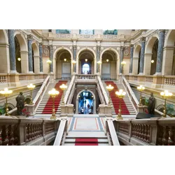 Fototapete PAPERMOON "Nationalmuseum Prag", bunt (mehrfarbig), B:5m L:2,8m, Vlies, Tapeten