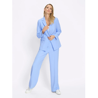 Hosenanzug HEINE, Damen, Gr. 48, Normalgrößen, eisblau, 63% Polyester, 33% Viskose, 4% Elasthan, Anzüge Hosenanzug, Topseller