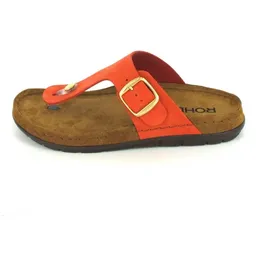 ROHDE Damen Zehentrenner Pantolette Leder Rodigo-D 5860, Größe:39 EU, Farbe:Rot