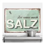 wall-art Küchenrückwand »Spruch Da muss noch Salz ran«, (1 tlg.), bunt