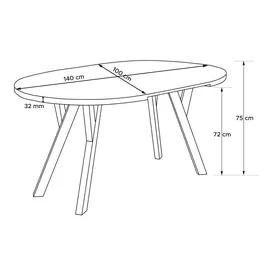 Konsimo Samuel Ø 100 cm grau