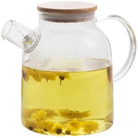 Glas-Teekanne mit Teesieb, groß, hitzebeständig, für blühenden und losen Tee, 1800 ml