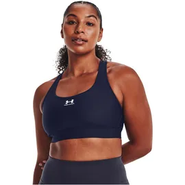 Under Armour HeatGear Armour Mid unwattierter Sport-BH Damen 410 midnight navy/white L