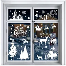 luxuskollektion Fensterbilder Weihnachten Selbstklebend Weiß Schneeflocken