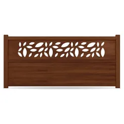 Zaun, Aluminium, Rostoptik, Rostrot Metall-Effekt, Modell Dortmund, flexible Befestigungssysteme, Zaunelement individuell konfigurierbar