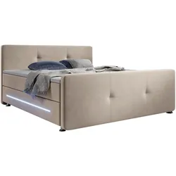 Boxspringbett Houston - Stoff - Beige