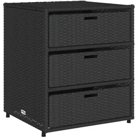 vidaXL Gartenschrank Schwarz 55x59x69 cm Poly Rattan