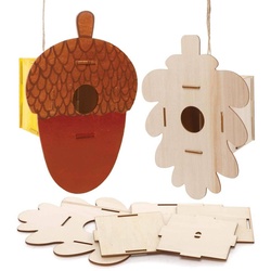 Herbstliche Vogelhaus-Bastelsets (pro Set 2) Basteln mit Holz