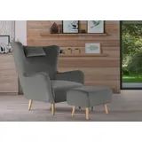 Home Affaire Sessel »Telford auch in Fellimitat, Sessel B/T/H: 77/92/106 cm«, wahlweise und ohne Hocker, in vielen Bezugsqualitäten,