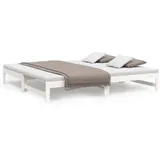 vidaXL Tagesbett Ausziehbar Weiß 2x(90x200) cm Massivholz Kiefer