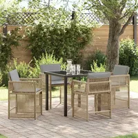 vidaXL Garten Essgruppe 5-tlg. Beige