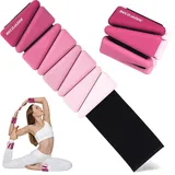 BECOJADDE Ankle Weights Set von 2 (Je 0.9kg) für Frauen Männer Gewichtsmanschetten für Beine und Arme Adjustable Handgelenk Gewichte for Home Pilates Joggen Walking Workout Yoga, Rosa