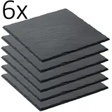 Gastro Spirit Servierplatte 6er Set Schieferplatte 30 x 30 x 0,5 cm, schwarz, Schiefer, (6-tlg) 30 cm x 30 cm