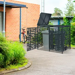 Mülltonnenverkleidung Bernalda für 2 Tonnen Stahl Anthrazit