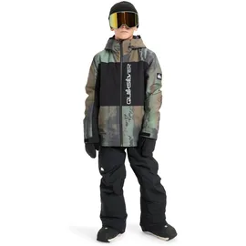 QUIKSILVER Side Hit Block YOUTH JK", Jungen, Gr. 12 bloomfade Dark ivy, - Skijacke M - Years schwarz