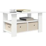 vidaXL Couchtisch mit Schubladen Weiß Holzwerkstoff 77 x 55 x 42 cm