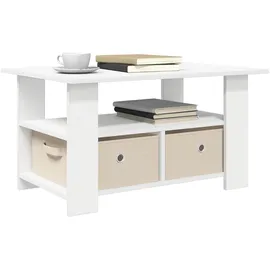 vidaXL Couchtisch mit Schubladen Weiß Holzwerkstoff 77 x 55 x 42 cm