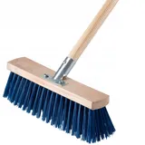 Kadax Straßenbesen mit langem Stiel Holz Nylon Blau 30 cm