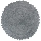 DII Crochet Collection Wende-Badematte, rund, 69,8 cm Durchmesser, Grau