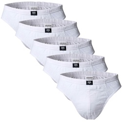 CECEBA Herren Slips, 5er Pack - Sport Slip, Basic, Baumwolle, M-3XL, einfarbig Weiß XL