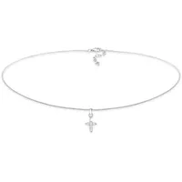 Elli Choker Kreuz Religion Zirkonia 925 Silber
