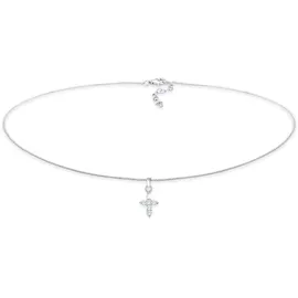 Elli Choker Kreuz Religion Zirkonia 925 Silber