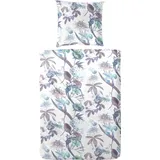 Primera Flowerful Mako-Satin weiß/blau 135 x 200 cm + 80 x 80 cm