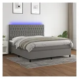 vidaXL Boxspringbett 180 x 200 cm Dunkelgrau