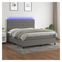 vidaXL Boxspringbett 180 x 200 cm Dunkelgrau