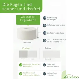 varivendo Glasfaser-Fugenstreifen 50 mm x 25 m ungelocht weiß