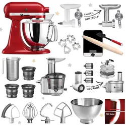 KitchenAid Artisan Küchenmaschine 5KSM175 Mega-Winter-Paket Empire Rot