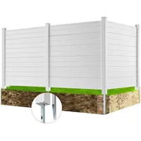 Vevor Gartenzaun Sichtschutzzaun PVC und verzinktes Blech-Erdspieß Windschutzzaun Metallpfähle bis 50cm Lamellenzaun Steckzau...