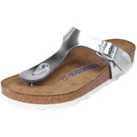 Birkenstock Gizeh Weichbettung Naturleder metallic silver 37