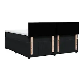vidaXL Boxspringbett mit Matratze Schwarz 180x200 cm Samt