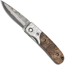 Budoten Haller Damast-Taschenmesser Wurzelholzgriff 39 Lagen rsf., 83100