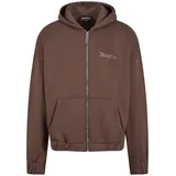 dropsize Super Heavy Blank Zip Hoodie in Braun, Größe XS