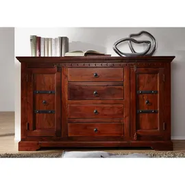 Massivmoebel24 Sideboard Akazie 150 x 89 x 45 cm Braun