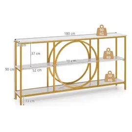 Costway Konsolentisch 180 x 30 x 90 cm weiß