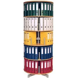 REEF Ordnerdrehsäule buche bis zu 120 Ordner, Etagen einzeln drehbar, H: 193,0 cm