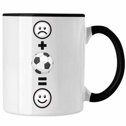 Trendation Tasse Fußball Tasse Geschenk für Fußballspieler Trainer :(Fußball) L schwarz